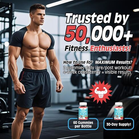 HMB & L-Leucine Gummies 4000mg (60 Count) - Sugar Free, Vegan, Non-GMO, Gluten Free - Supports Muscle Growth, Recovery & Endurance for Men, Women & Elder - Raspberry Flavor in Saudi Arabia