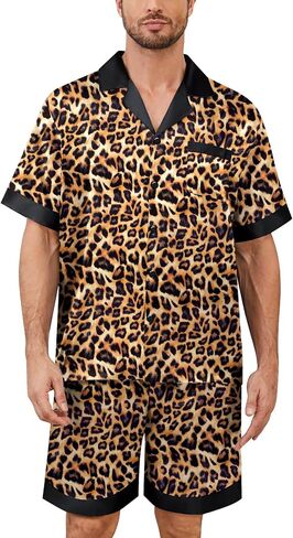 SWOMOG Mens Satin Pajamas Set Silk Pj Sets Short Sleeve Button Down 2 PCS Sleepwear with Drawstring & Pockets S-3XL in Saudi Arabia