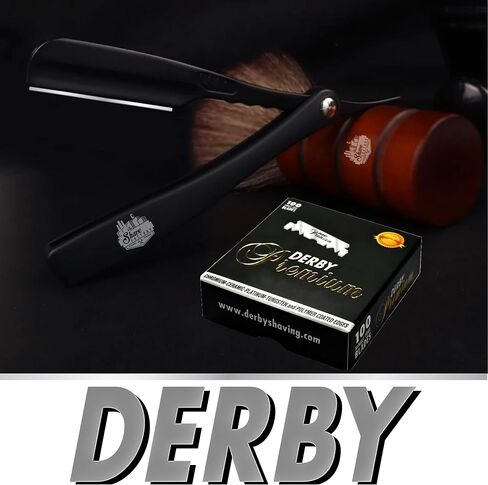 Derby Premium Single Edge Razor Blades, Razor Blades, Single Edge, Ultra Sharp, Chromium - Ceramic - Platinum - Tungsten and Polymer Coated Edges (3) in Kuwait