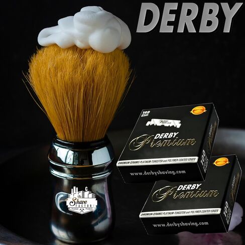 Derby Premium Single Edge Razor Blades, Razor Blades, Single Edge, Ultra Sharp, Chromium - Ceramic - Platinum - Tungsten and Polymer Coated Edges (3) in Kuwait