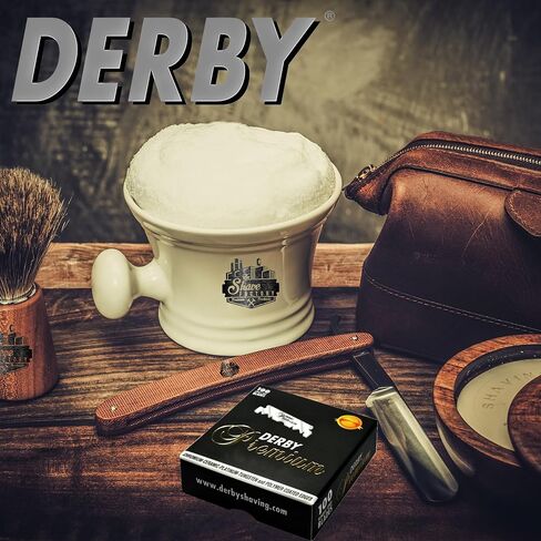 Derby Premium Single Edge Razor Blades, Razor Blades, Single Edge, Ultra Sharp, Chromium - Ceramic - Platinum - Tungsten and Polymer Coated Edges (3) in Kuwait