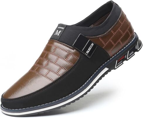 Mens Oxford Derby Orthopedic Leather Slip-On Casual Shoes Luxury Business Soft Sole Flat Oxford in Saudi Arabia