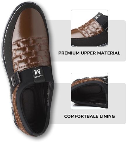 Mens Oxford Derby Orthopedic Leather Slip-On Casual Shoes Luxury Business Soft Sole Flat Oxford in Saudi Arabia