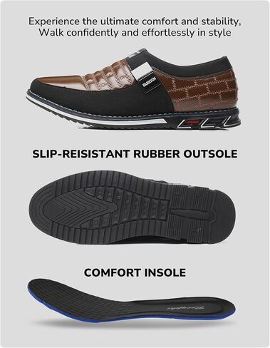 Mens Oxford Derby Orthopedic Leather Slip-On Casual Shoes Luxury Business Soft Sole Flat Oxford in Saudi Arabia