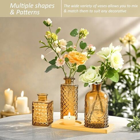 Glass Bud Vases Set of 36PCS, Small Flower Vases for Wedding Centerpiece Table Decoration, Vintage Vase in Bulk for Flower Arrangements, Mini Vase for Birthday Party, Festival Home Decor,Clear in Saudi Arabia