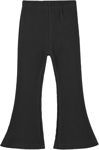 ACESTAR Girls Ribbed Knit Bell Bottom Pants Toddler Elastic Waist Ruffle Leggings Flared Pants (2-10 Years) in Saudi Arabia