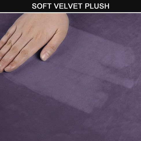 Stretch Recliner Chair Covers, 1-Piece Soft Velvet Recliner Slipcovers Single Seat Couch Cover Furniture Protector with Pocket (Gray purple) in Saudi Arabia