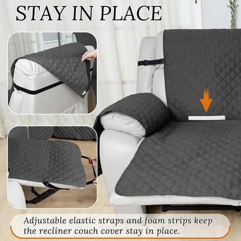 HDCAXKJ Reclining Sectional Couch Covers L Shape Corner Recliner Sofa Cover 5 Seat Reversible Washable U Sectional Slipcover with Recliners Non Slip Pet Dog Furniture Protector (Dark Gray, Large) in Kuwait