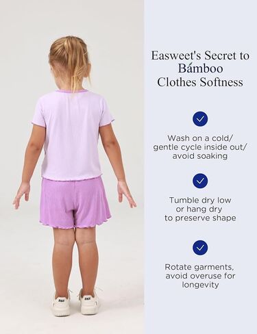 Bamboo Viscose Pajamas for Toddler Girls Short Sleeve Top and Shorts Two Piece Kids Pj Set in Saudi Arabia