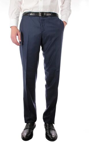 Zanella Platinum Parker Tasmanian Super 150's Wool Men Trousers - Modern Fit Flat Front Dress Pants in Kuwait