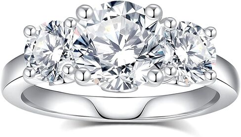 3 فرق زفاف مويسانيت للنساء ، 3.1CTTW Round Cut D Color VVS1 Promise Promise Anniversal in Saudi Arabia