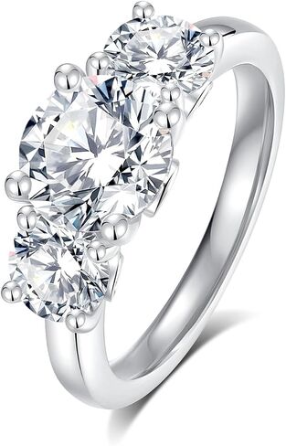 3 فرق زفاف مويسانيت للنساء ، 3.1CTTW Round Cut D Color VVS1 Promise Promise Anniversal in Saudi Arabia