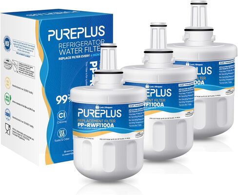 PUREPLUS DA29-00003G NSF 53&42 Certified Water Filter Replacement for Samsung DA29-00003B Aqua-Pure Plus DA29-00003A,DA20-00003G,HAFCU1,DA29-00003F,RFG297AARS,RFG237AARS,RSG257AARS Refrigerator, 3Pack in Kuwait