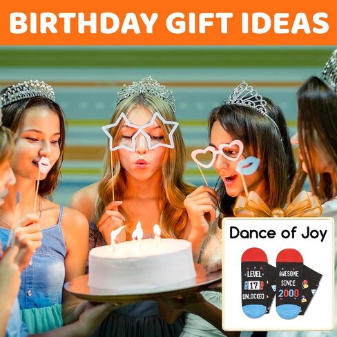 HAPPYPOP 17th Birthday Gift Ideas for Boys Girls - Awesome Since 2008 Birthday Socks with Greeting Card in Saudi Arabia
