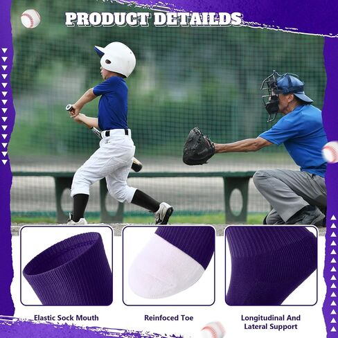 Zhanmai 2 Pairs Youth Baseball Softball Socks Sport Tube Socks for Girls Boys in Saudi Arabia