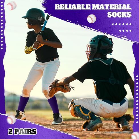Zhanmai 2 Pairs Youth Baseball Softball Socks Sport Tube Socks for Girls Boys in Saudi Arabia