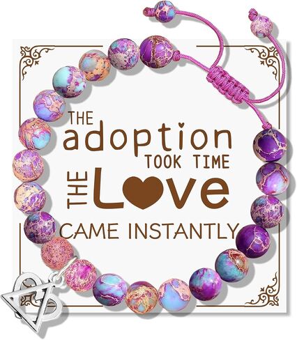 Natural Stone Adoption Bracelet Adoption Jewelry with Adoption Symbol Adoption Day Gifts for Adoptive Parents Gotcha Day Gift, Thank You Gifts in Saudi Arabia