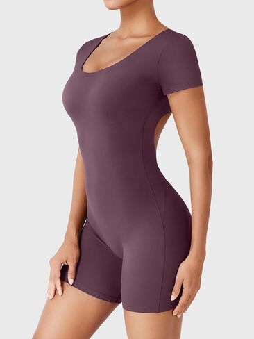 YEOREO One Piece Workout Jumpsuits Rompers For Women Xylia U Neck Sexy Backless Bodysuit Hidden Scrunch Butt Jumpsuit in Saudi Arabia