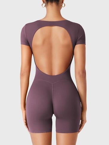 YEOREO One Piece Workout Jumpsuits Rompers For Women Xylia U Neck Sexy Backless Bodysuit Hidden Scrunch Butt Jumpsuit in Saudi Arabia