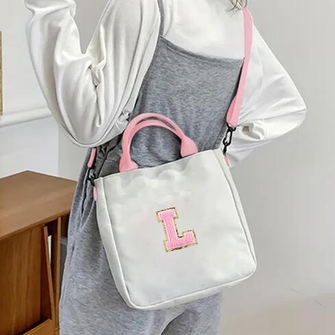 Crossbody Bag for Girls Initial Canvas Travel Messenger Bag Letter Birthday Present Teen Girls Holiday Present in Saudi Arabia