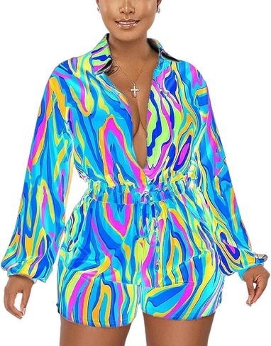 Glozeplus Women Sexy قطعة واحدة عميقة الخامس العنق المطبوعة in Kuwait