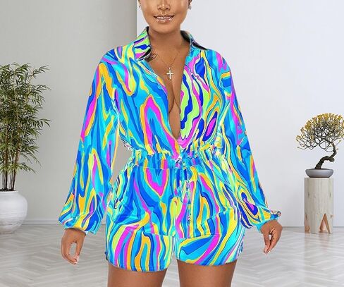 Glozeplus Women Sexy قطعة واحدة عميقة الخامس العنق المطبوعة in Kuwait