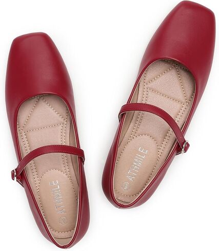 Women‘s Mary Jane Shoes, Ballet Flats for Women, Square Toe Shoes for Women | Comfortable Dressy Adjustable Buckle Strap for Work Office business Casual, Memory Foam PU Sole Slip Resistant Wedding Party in Kuwait