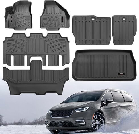 for 2017-2024 2025 Chrysler Pacifica/Voyager 2020-2025 Cargo Mats Trunk Liner TPE All Weather Protection Mats Fit Chrysler Pacifica Accessories (Cargo Mats) in Saudi Arabia