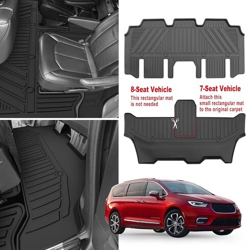 for 2017-2024 2025 Chrysler Pacifica/Voyager 2020-2025 Cargo Mats Trunk Liner TPE All Weather Protection Mats Fit Chrysler Pacifica Accessories (Cargo Mats) in Saudi Arabia