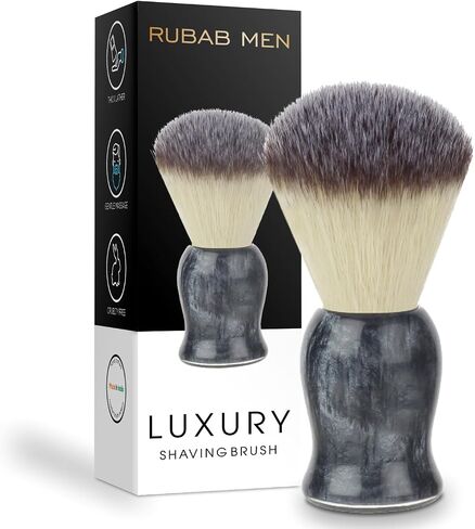RUBAB MEN Shaving Brush for Men |Panther Edition| Super Soft Cruelty Free Bristles & Premium Ergonomic Handle For A Perfect Start To Your Day in Saudi Arabia