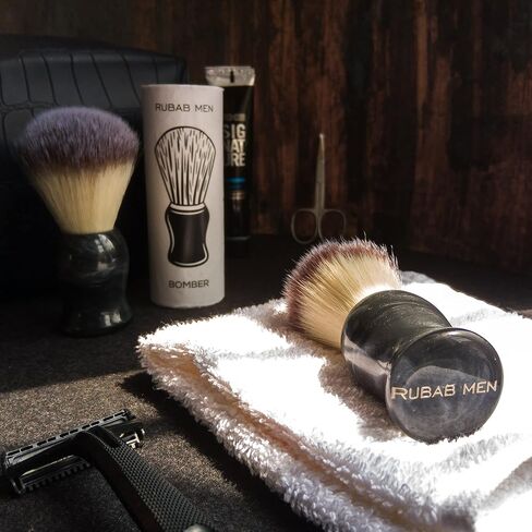RUBAB MEN Shaving Brush for Men |Panther Edition| Super Soft Cruelty Free Bristles & Premium Ergonomic Handle For A Perfect Start To Your Day in Saudi Arabia