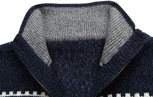 Kedera Men's Winter Knitted Flower Pattern Zip Up Cardigan Sweater in Saudi Arabia