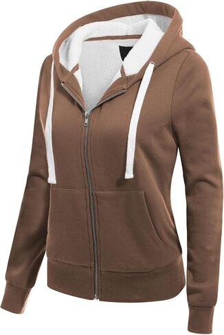 Design by Olivia Women's Sherpa-Lined Fleece Full-Zip Hooded Jacket in Saudi Arabia