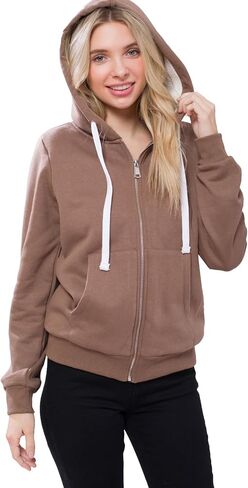 Design by Olivia Women's Sherpa-Lined Fleece Full-Zip Hooded Jacket in Saudi Arabia