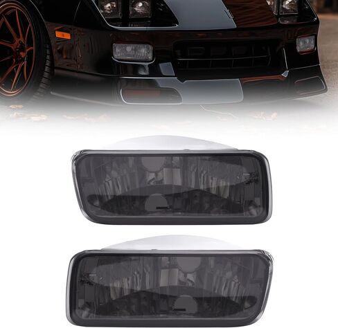 HECASA Pair Turn Signal Lights Compatible with 1985-1992 Chevy Chevrolet Camaro Replacement for GM2520165 GM2521165 Turn Signal Lamp Driver&Passenger Side - Smoke Lens in Saudi Arabia