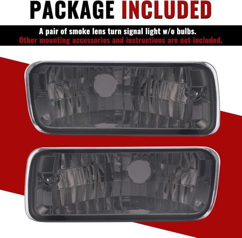 HECASA Pair Turn Signal Lights Compatible with 1985-1992 Chevy Chevrolet Camaro Replacement for GM2520165 GM2521165 Turn Signal Lamp Driver&Passenger Side - Smoke Lens in Saudi Arabia