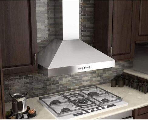 ZLINE 30" Convertible Vent Wall Mount Range Hood in Stainless Steel & Glass with Crown Molding (KZCRN-30) in Saudi Arabia