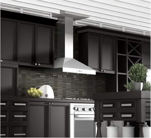 ZLINE 30" Convertible Vent Wall Mount Range Hood in Stainless Steel & Glass with Crown Molding (KZCRN-30) in Saudi Arabia