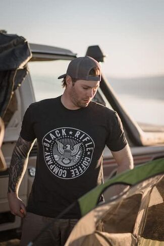 Black Rifle Coffee Company A10 Sunset T-Shirt, VTG Blk, M in Saudi Arabia