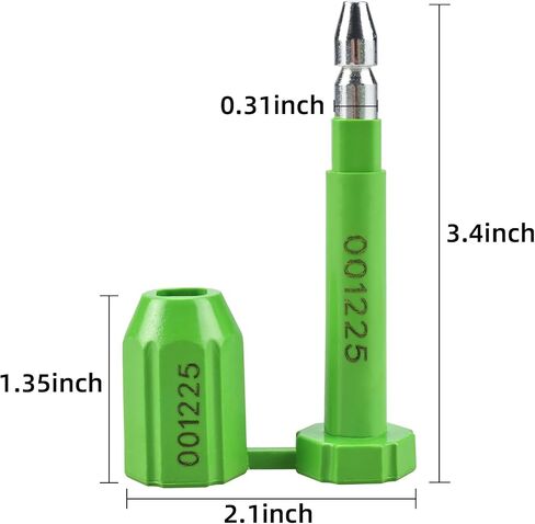 NovelBee 50pcs Bolt Seals for Containers,Shipping Seals with Print Progressive Numbering,Shipping Container Locks for Cargo Containers,Truck,Trailers (Green) in Kuwait