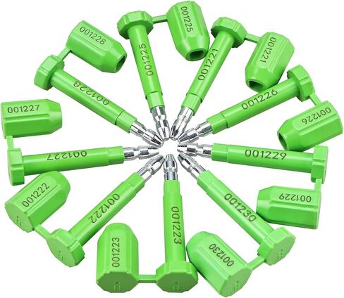 NovelBee 50pcs Bolt Seals for Containers,Shipping Seals with Print Progressive Numbering,Shipping Container Locks for Cargo Containers,Truck,Trailers (Green) in Kuwait