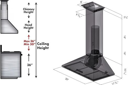 ZLINE KL3CRN-30 Range Hood, 30 in, Stainless Steel in Saudi Arabia