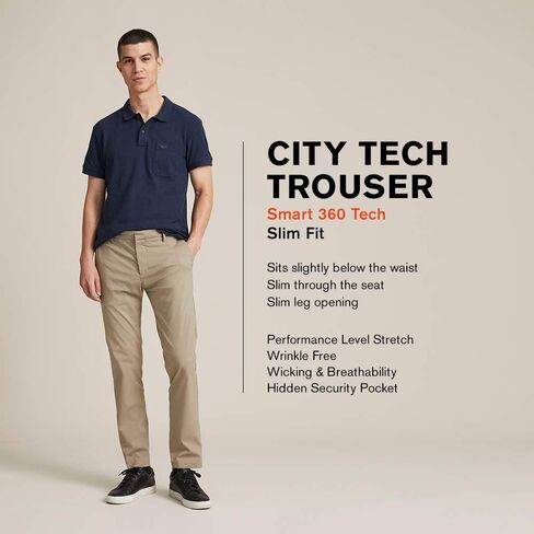 Dockers Men's City Trouser Slim Fit Smart 360 Tech Pants, (New) Magical Forest Teal-Louis Plaid, 36W x 29L in Kuwait