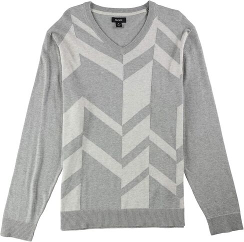 Alfani Mens Broken Chevron Pullover Sweater, Red, Large in Kuwait