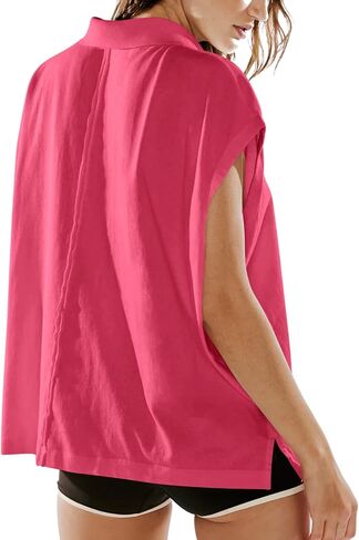 LASLULU Women's Polo Shirts Short Sleeve Oversized T Shirts Summer Casual Work Workout Gym Hiking Tops in Saudi Arabia