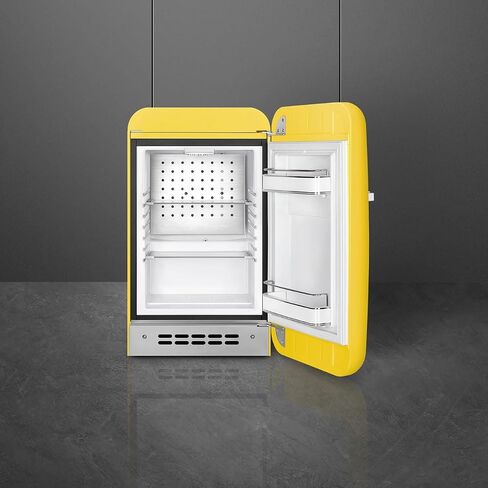 Smeg FAB5ULWH3 16" 50's Retro Style Series Compact Cooler with 1.5 cu. ft. Capacity Absorption Cooling Automatic Defrost LED Interior Lighting and Adjustable Shelves White, Left Hand Hinge in Kuwait