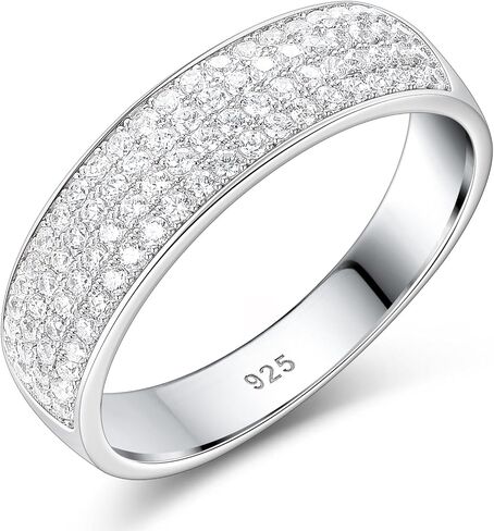 925 sterling Silver Wedding Rings for Men Round Cut 4 صفوف من الصف 5A الزورق المكعب زركونيا in Kuwait
