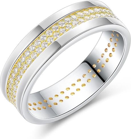 925 sterling Silver Wedding Rings for Men Round Cut 4 صفوف من الصف 5A الزورق المكعب زركونيا in Kuwait