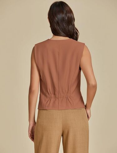 luvamia Womens Vests Linen Fashion Dressy Casual Lightweight Button Down Sleeveless Blazer Lined Work Waistcoat Vest Top in Saudi Arabia