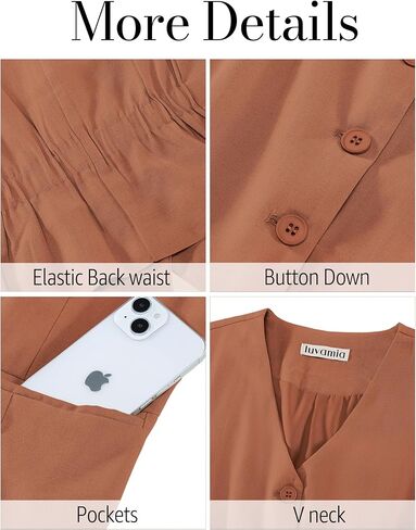 luvamia Womens Vests Linen Fashion Dressy Casual Lightweight Button Down Sleeveless Blazer Lined Work Waistcoat Vest Top in Saudi Arabia